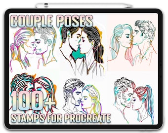 Procreate Couple Poses, Couple Brushes for Procreate, Instant Digital Download