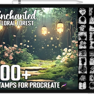 100+ Procreate Enchanted Floral Forest Stamps, Brushes for Procreate, Instant Digital Download