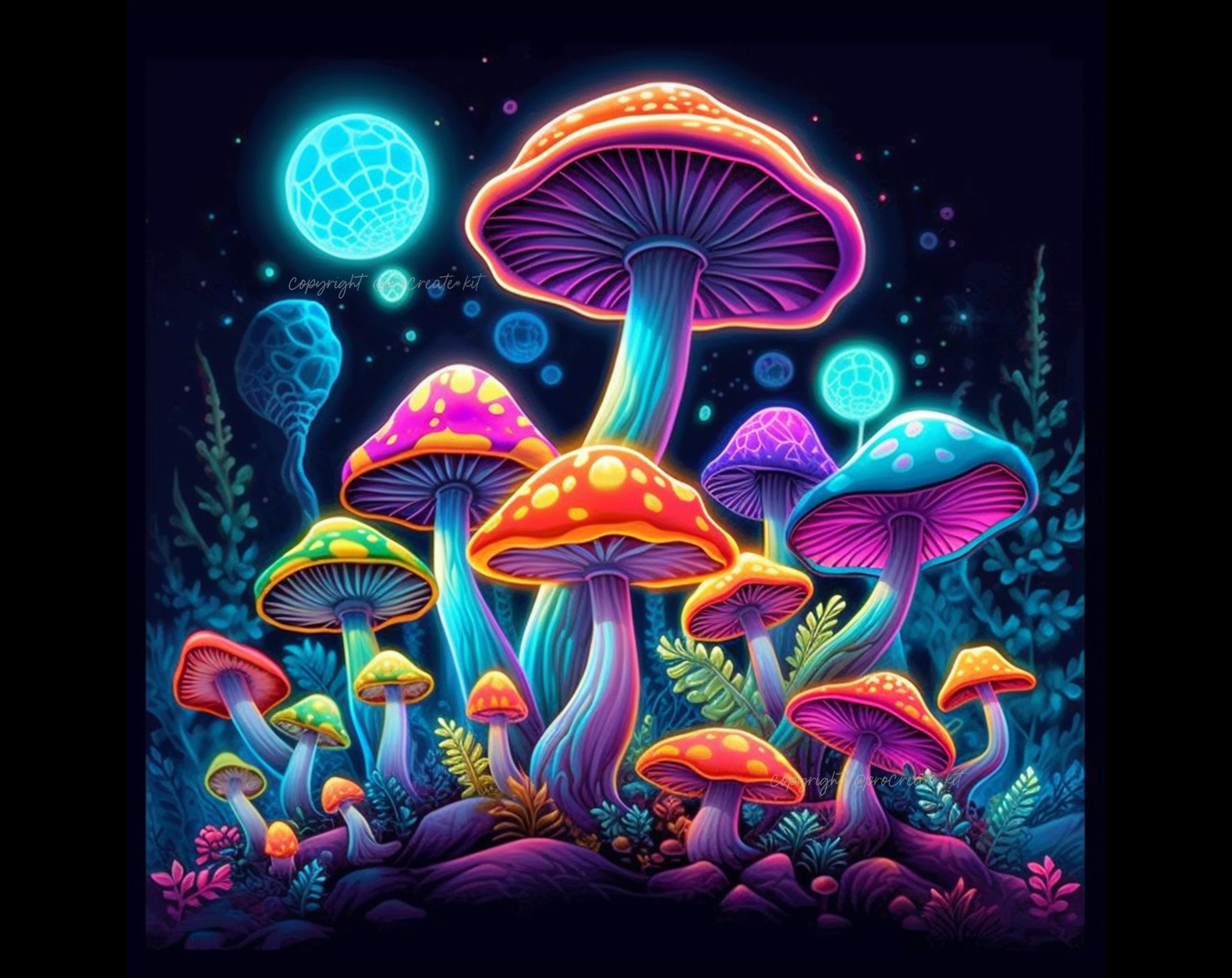 100+ Procreate Realistic Mushroom Stamps, Mushroom Brushes for ...