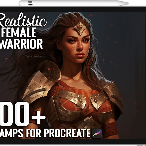 100+ Procreate Female Warrior Stamps, Unique Female Warrior Brushes for Procreate, Instant Digital Download