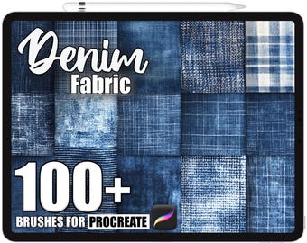 100+ Procreate Denim Fabric Brushes, Realistic Texture Brushes for Procreate, Instant Digital Download