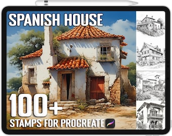 100+ Procreate Spanish House Stamps, Spanish House Brushes for Procreate, Instant Digital Download