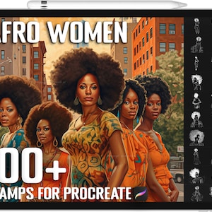 100+ Procreate African American Women Stamps, Afro Women Brushes for Procreate, Instant Digital Download