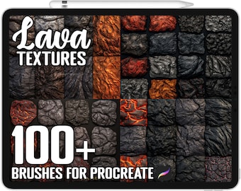 100+ Procreate Lava Rock Texture Brushes, Realistic Brushes for Procreate, Instant Digital Download