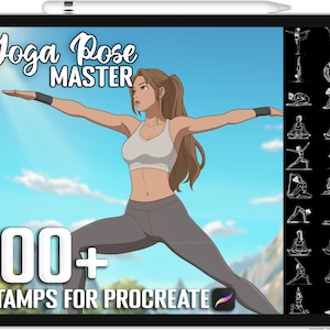 100+ Procreate Yoga Pose Master Stamps, Realistic Brushes for Procreate, Instant Digital Download