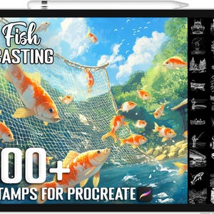 100+ Procreate Fish Casting Pose Stamps, Angler Action Brushes for Procreate, Instant Digital Download