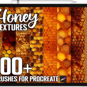 100+ Procreate Honey Comb Texture Brushes, Realistic Brushes for Procreate, Instant Digital Download