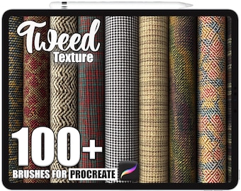100+ Procreate Tweed Texture Brushes, Realistic Texture Brushes for Procreate, Instant Digital Download