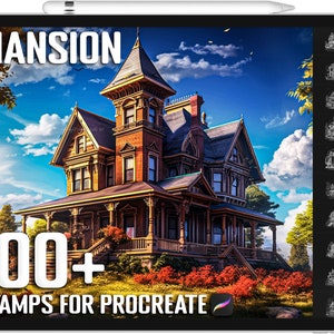 100+ Procreate Mansion Stamps, Mansion Brushes for Procreate, Instant Digital Download