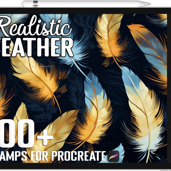 100+ Procreate Feather Stamps, Feather Brushes for Procreate, Instant Digital Download