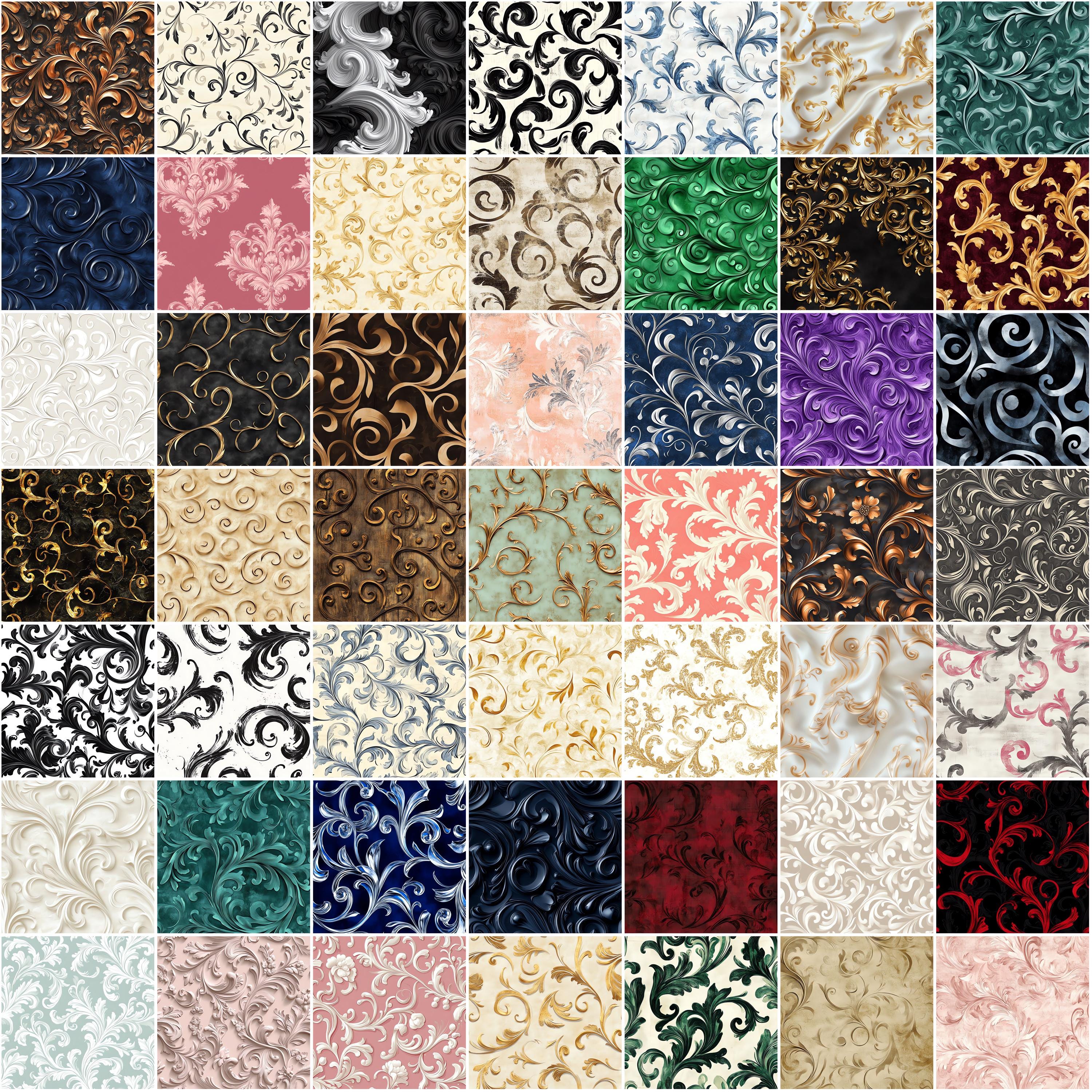 100+ Procreate Baroque Swirl Brushes, Realistic Texture Brushes for ...