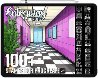 100+ Procreate Entryway Stamps, Brushes for Procreate, Instant Digital Download