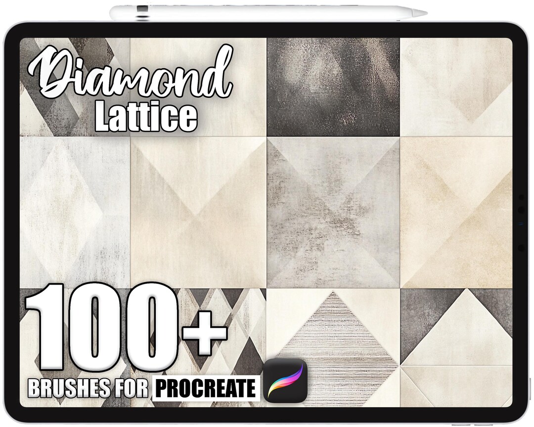 100+ Procreate Diamond Lattice Brushes, Realistic Texture Brushes for ...
