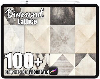 Plus de 100 pinceaux Procreate Diamond Lattice, pinceaux de texture réalistes pour procréer, téléchargement numérique instantané