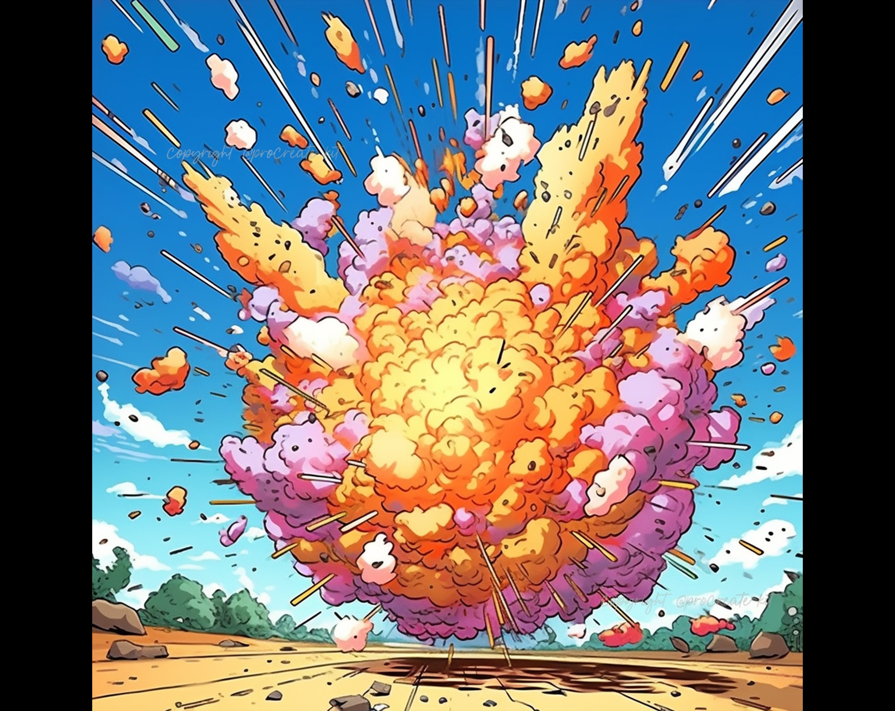 100+ Procreate Anime Explosion Stamps, Comic Explosion Brushes for ...