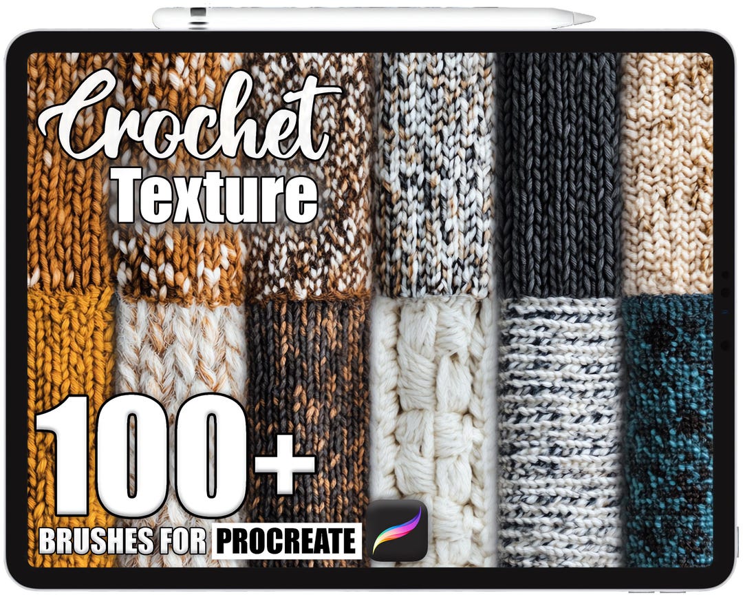 100+ Procreate Crochet Texture Brushes, Realistic Texture Brushes for ...