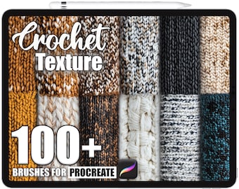 100+ Procreate Crochet Texture Brushes, Realistic Texture Brushes for Procreate, Instant Digital Download