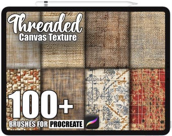100+ Procreate Threaded Canvas Brushes, Realistic Texture Brushes for Procreate, Instant Digital Download