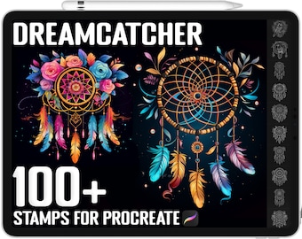 Oltre 100 timbri Procreate Dream Catcher, pennelli Dream Catcher per Procreate, download digitale istantaneo
