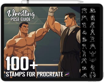 100+ Procreate Wrestling Stamps, Grapple & Combat Motion Brushes for Procreate, Instant Digital Download