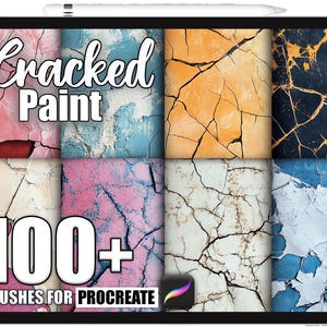 100+ Procreate Cracked Paint Brushes, Realistic Texture Brushes for Procreate, Instant Digital Download