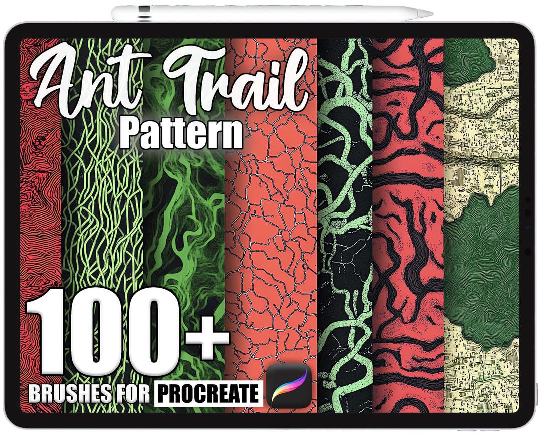 100+ Procreate Ant Trail Pattern Brushes, Realistic Texture Brushes for ...