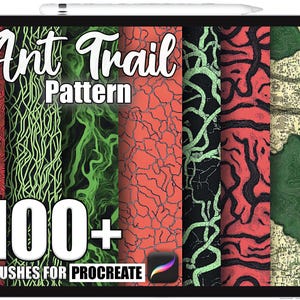 Más de 100 pinceles con patrones de rastros de hormigas para Procreate, pinceles de textura realistas para Procreate, descarga digital instantánea