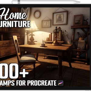 100+ Procreate Home Furniture Stamps, Realistic Home Furniture Brushes for Procreate, Instant Digital Download