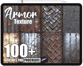 100+ Procreate Armor Texture Brushes, Realistic Texture Brushes for Procreate, Instant Digital Download