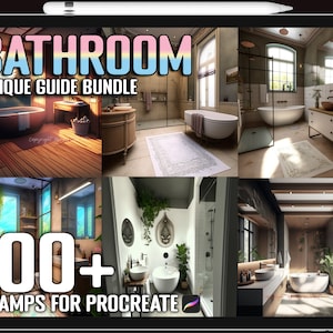 100+ Procreate Bathroom Stamps, Unique Bathroom Brushset Bundle for Procreate, Instant Digital Download