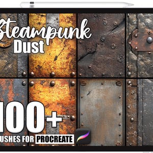 100+ Procreate Steampunk Dust Brushes, Realistic Texture Brushes for Procreate, Instant Digital Download