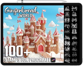 Más de 100 sellos de mundo de jengibre para Procreate, pinceles realistas para Procreate, descarga digital instantánea