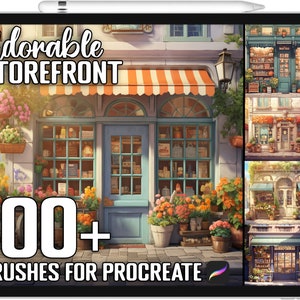 100+ Procreate Adorable Storefronts Stamps, Storefront Guide Brushes for Procreate, Instant Digital Download