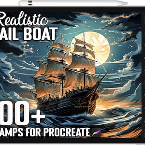 100+ Procreate Sail Boat Stamps, Sail Boat Brushes for Procreate, Instant Digital Download