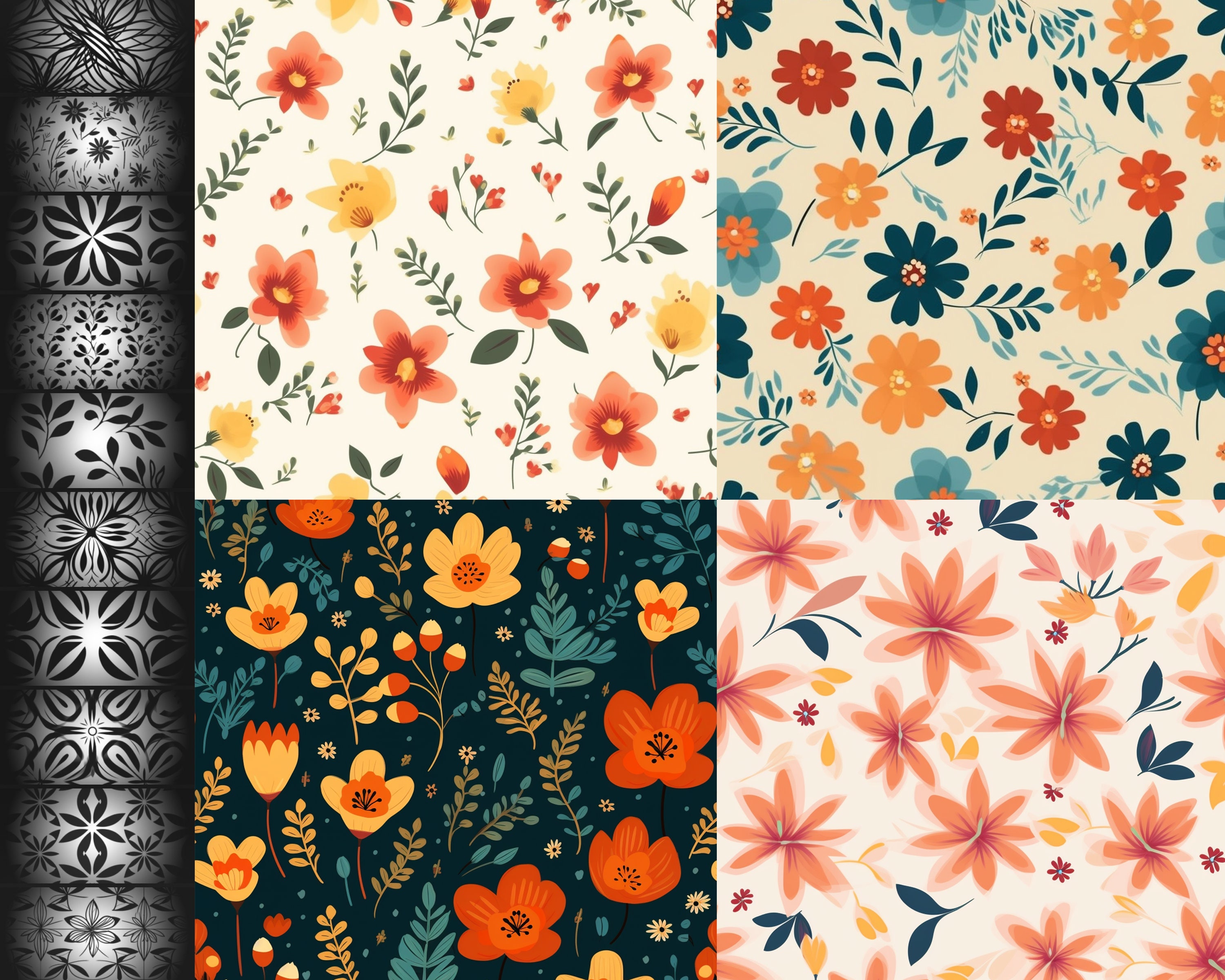 100+ Procreate Floral Texture Brushes, Realistic Brushes for Procreate ...