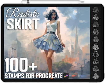 Más de 100 sellos de falda Procreate, pinceles de falda para Procreate, descarga digital instantánea