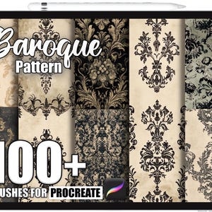 100+ Procreate Baroque Pattern Brushes, Realistic Texture Brushes for Procreate, Instant Digital Download