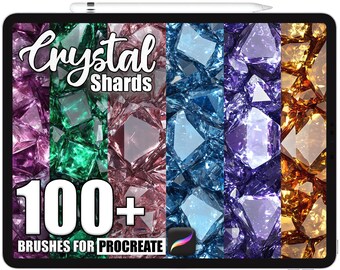 100+ Procreate Crystal Shards Brushes, Realistic Texture Brushes for Procreate, Instant Digital Download