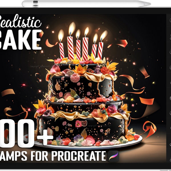 100+ Procreate Realistic Cake Stamps, Cake Brushes for Procreate, Instant Digital Download