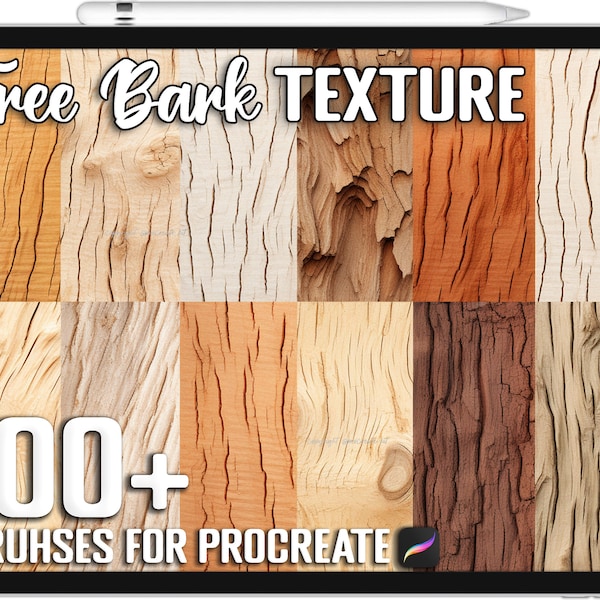 100+ Procreate Tree Bark Texture Brushes, Realistic Brushes for Procreate, Instant Digital Download