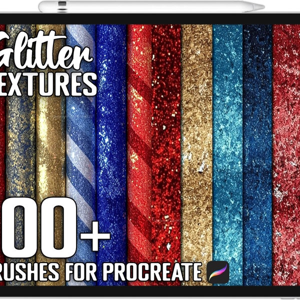 100+ Procreate Glitzer Textur Pinsel, realistische Pinsel für Procreate, sofortiger digitaler Download