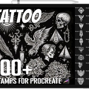 100+ Procreate Tattoo Stamps, Tattoo Brushes for Procreate, Instant Digital Download