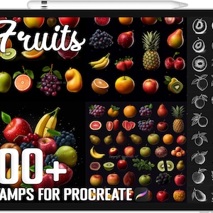 100+ Procreate Fruits Stamps, Fruits Brushes for Procreate, Instant Digital Download