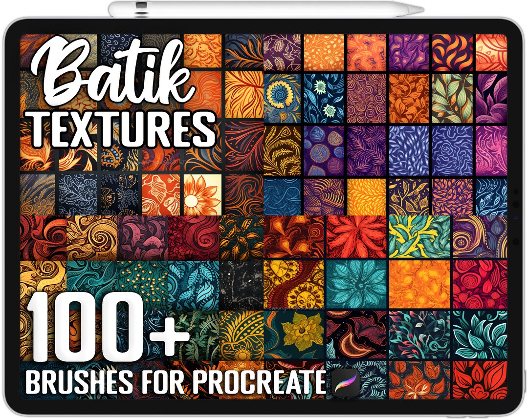100+ Batik Pattern Texture Brushes, Realistic Brushes for Procreate ...