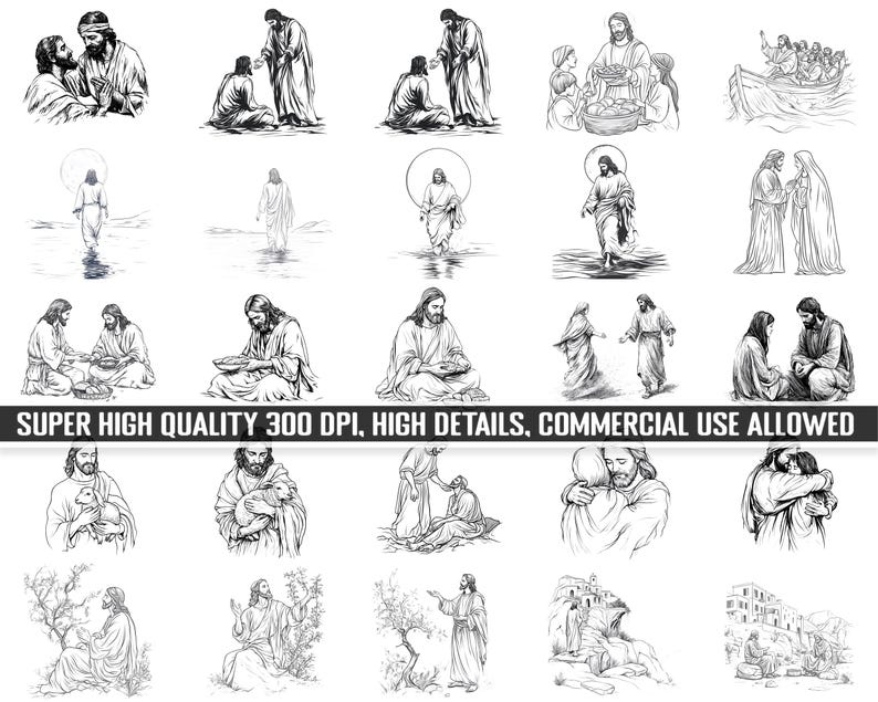 100+ Procreate Life of Jesus Christ Scene Stamps, Realistic Brushes for ...