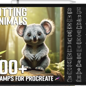 100+ Procreate Cute Animal Sitting Position Stamps, Cute Animal Brushes for Procreate, Instant Digital Download