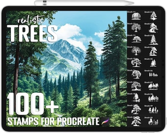 100+ Procreate Baum Stempel, realistische Baum Pinsel für Procreate, sofortiger digitaler Download