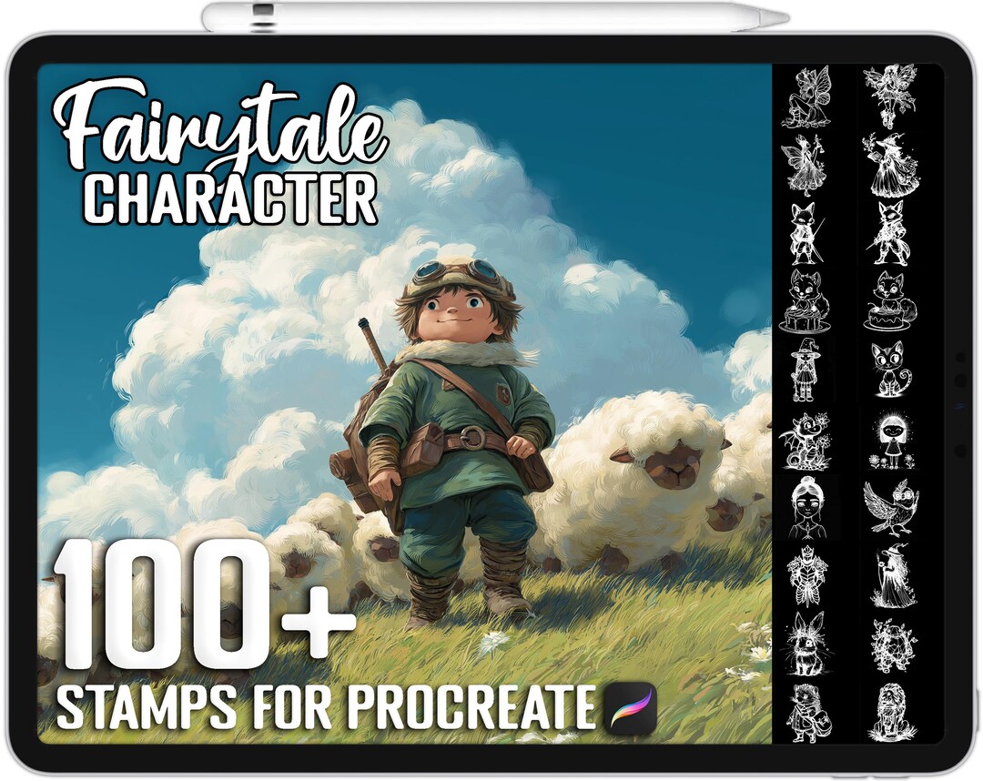 100+ Procreate Fairytale Character Stamps, Realistic Brushes for ...