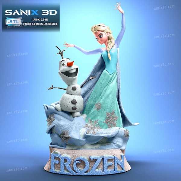 Elsa et Olaf (FROZEN) - SANIX3D échelle 1/10 (NON PEINT)