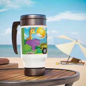 Stainless Steel Travel Mug with Handle, 14oz